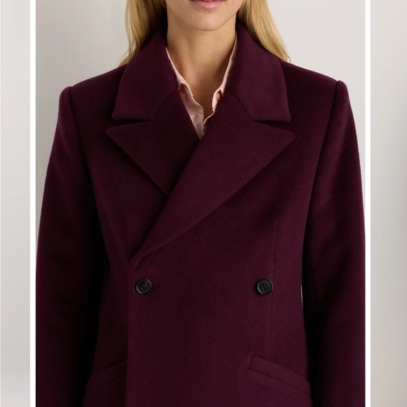 Quince Deep Burgundy Wool Coat - Picture 7 of 7